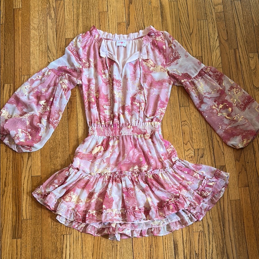 Buddy Love Pink and Gold marble patterned Dress